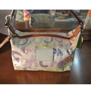 Coach mini canvas satchel girl's purse